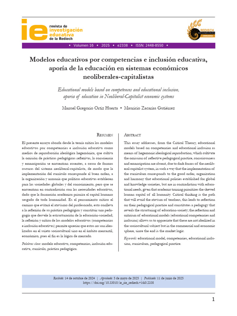 Modelos educativos y crítica neoliberal | PDF | Plan de estudios ...