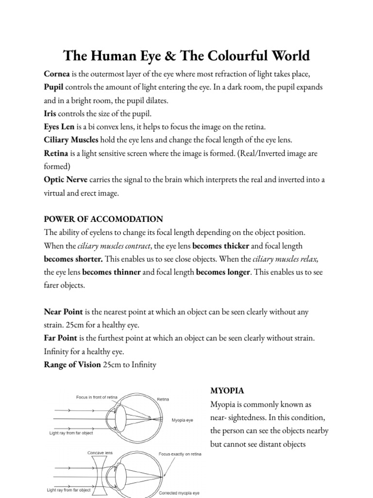 The Human Eye & The Colourful World | PDF | Eye | Atmosphere Of Earth