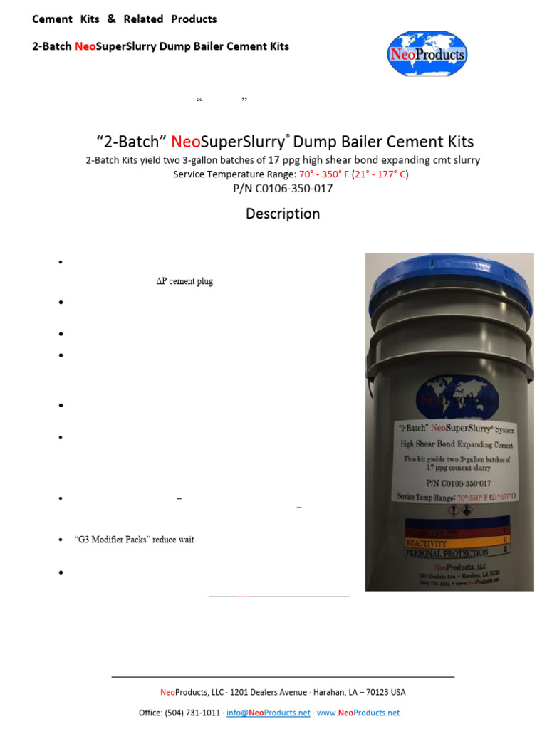 2-Batch-NSS-DB-Cement-Kits | PDF | Cement | Physical Sciences