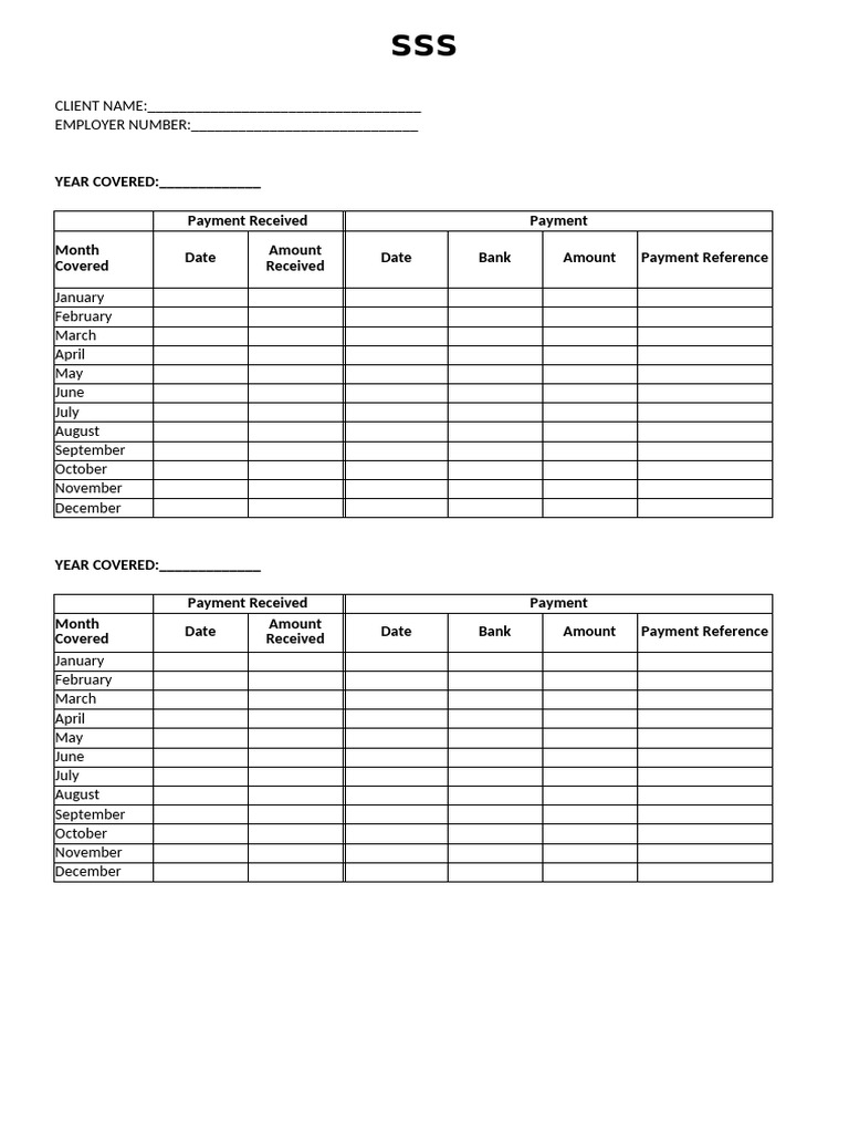 SSS Payment Receipt Template | PDF