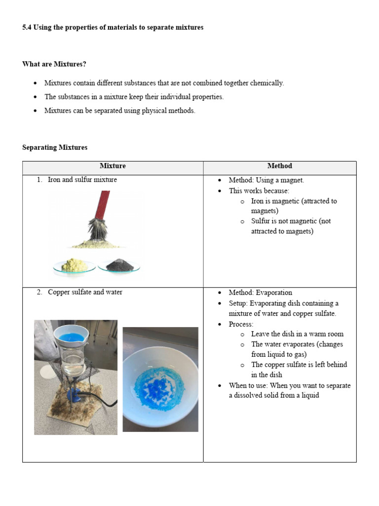 Methods for Separating Mixtures | PDF | Ph | Acid
