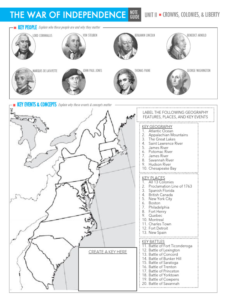 The War of Independence Noteguide (2023) | PDF | Conflicts | Military ...
