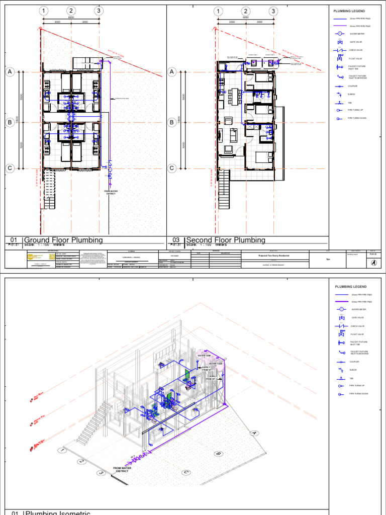Plumbing Layout for Two-Storey Residence | PDF | Plumbing | Tap (Valve)