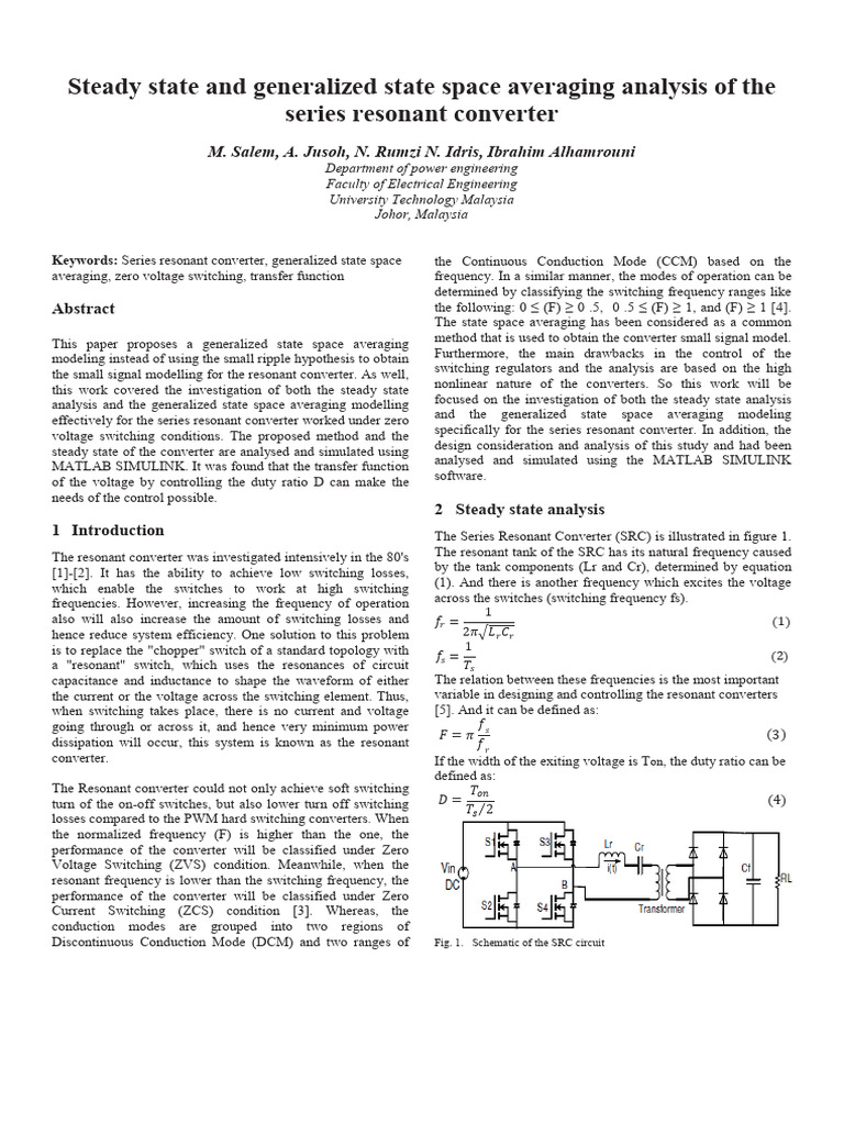Steady State and Generalized Seies Resonant Salem2014 | PDF | Resonance ...