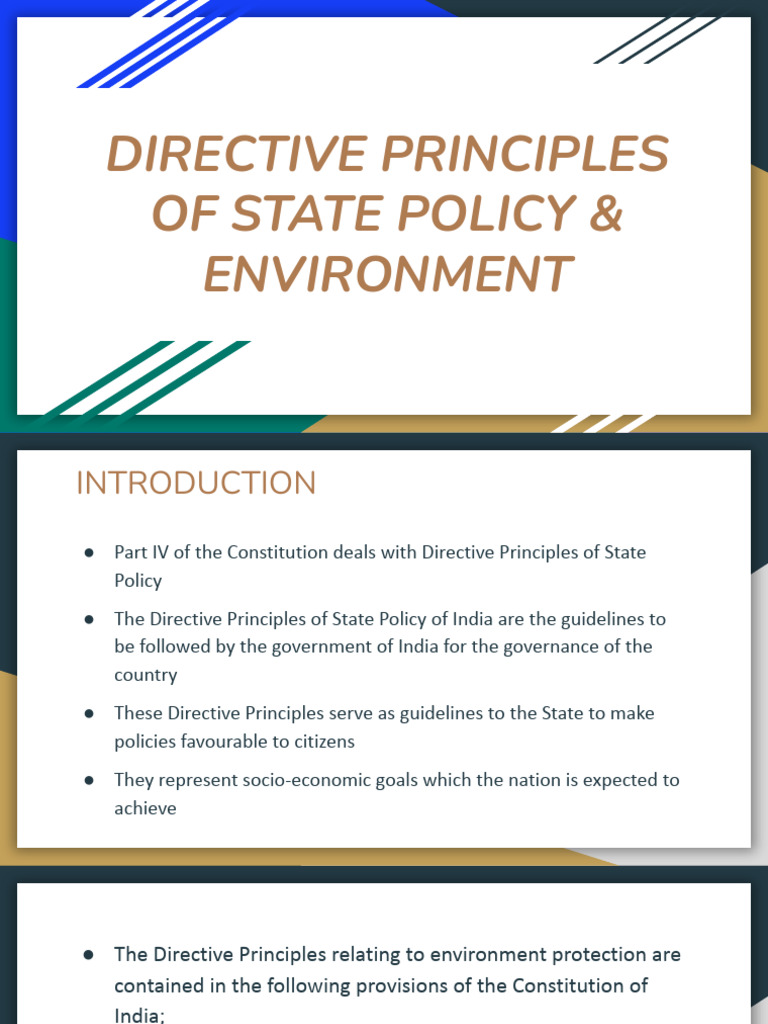 Directive Principles & Environmental Policy | PDF | Legal Documents ...