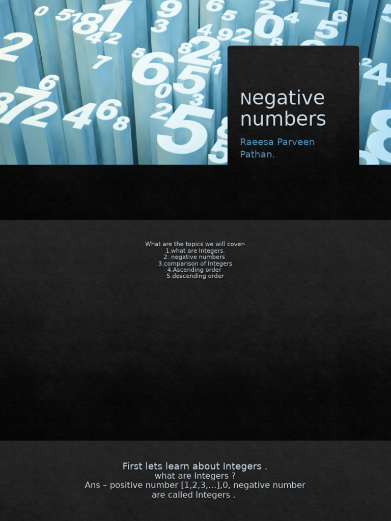 Understanding Negative Numbers and Integers | PDF