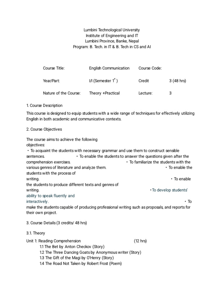 English Communication Course Overview | PDF | Ancient Greece