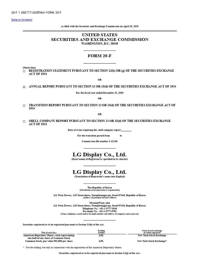 2019 Annual Report - Form 20-F | PDF | International Financial ...