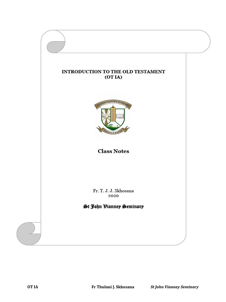 Introduction to Old Testament Studies | PDF | Bible | Revelation