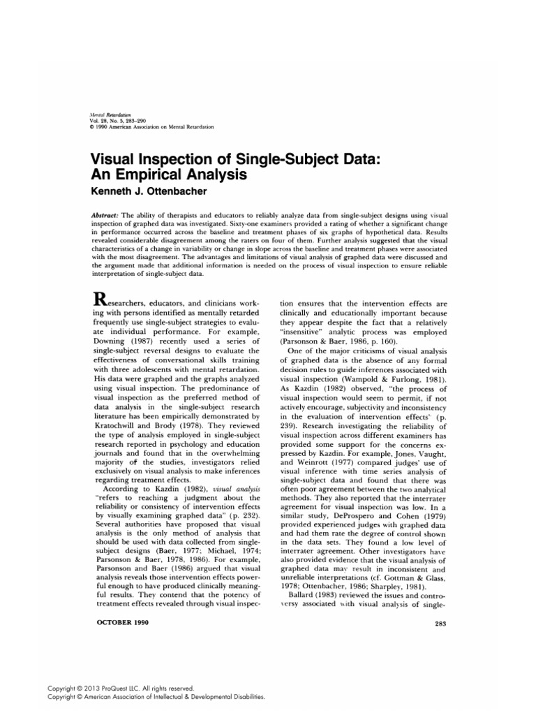 Visual Inspection of Single-Subject Data | PDF
