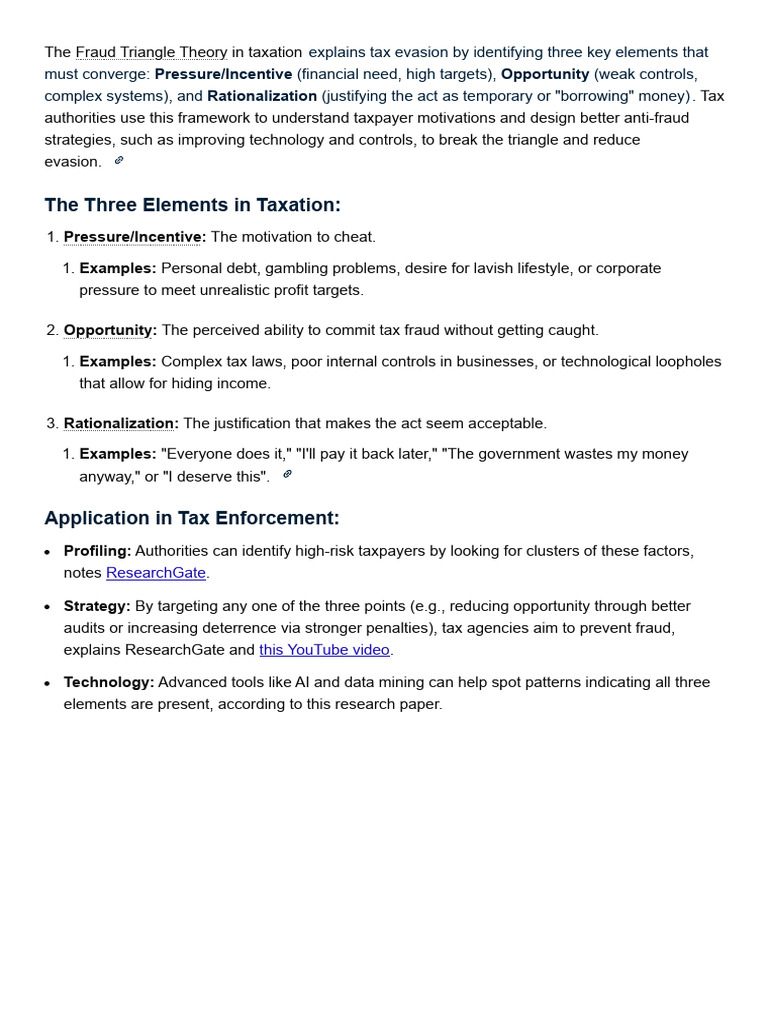Understanding the Fraud Triangle in Taxation | PDF