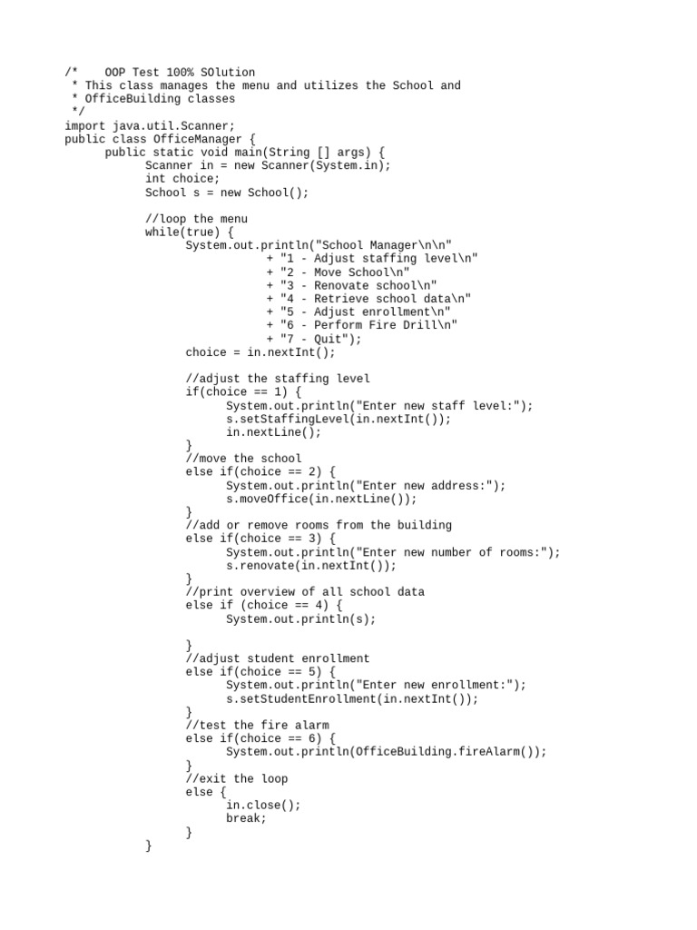 School Management System in Java | PDF | Integer (Computer Science ...