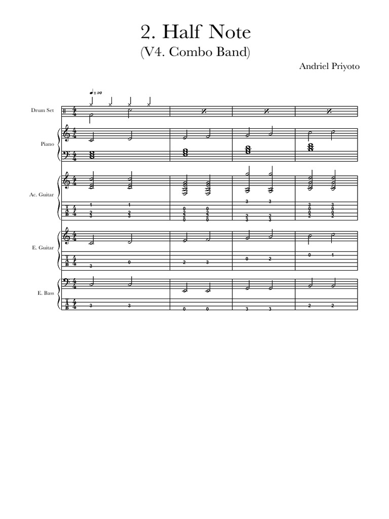 Half Note Music Arrangement Guide | PDF | Popular Music | Musical ...