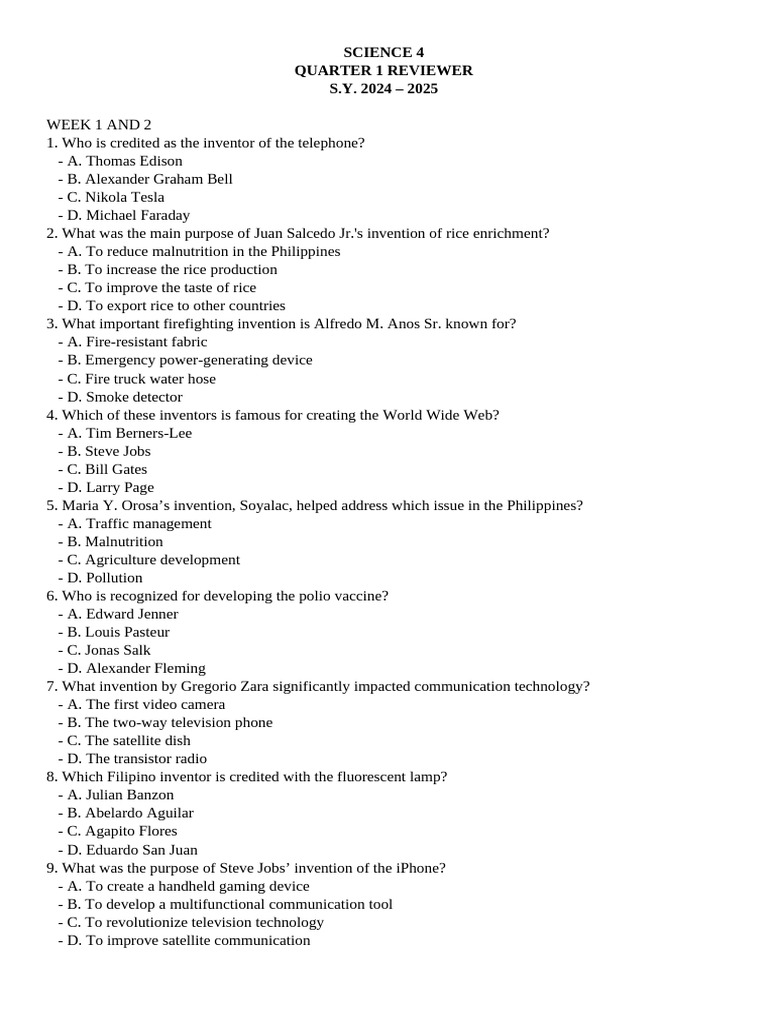 Science Quarter 1 Reviewer 2024-2025 | PDF | Waste | Waste Management