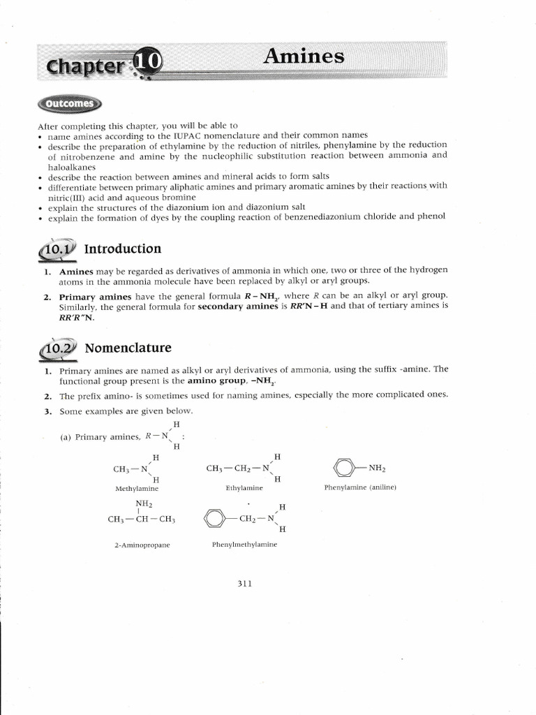 Understanding Amines: Nomenclature & Reactions | PDF | Amine | Acid