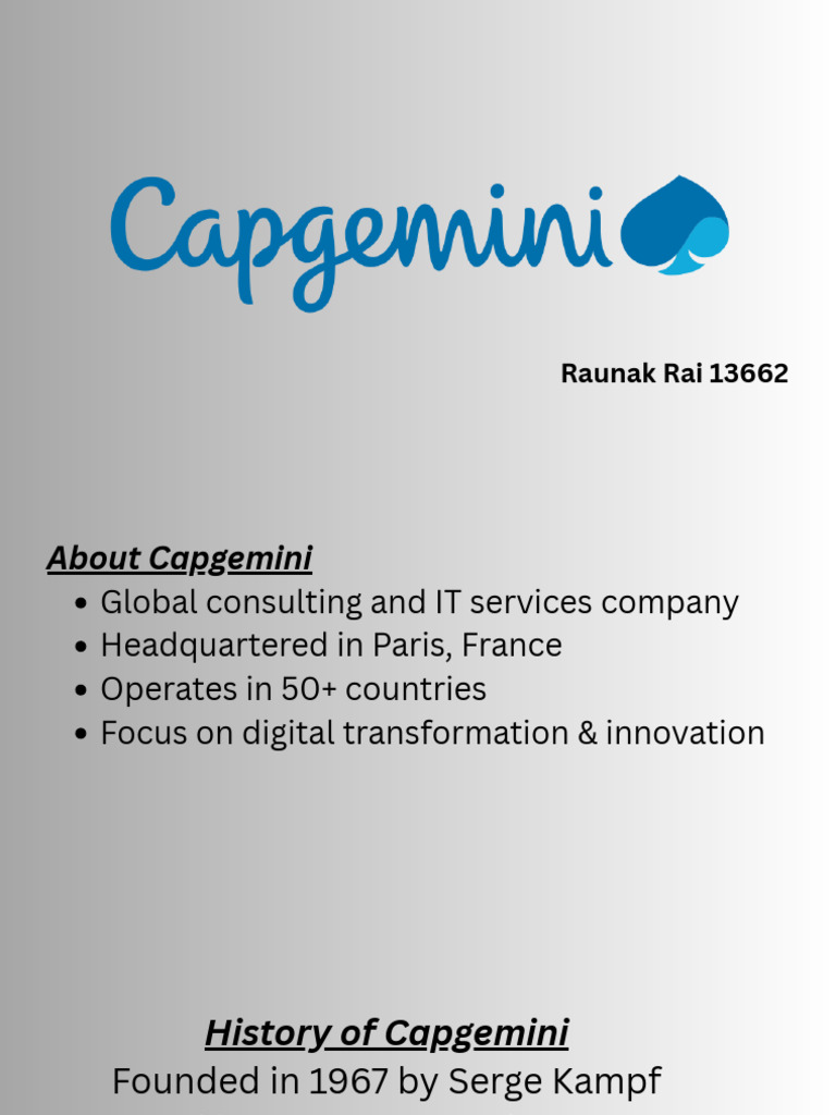 Capgemini Overview: Services, Culture, Careers | PDF