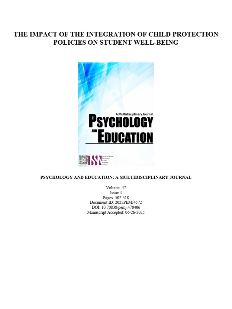 Child Protection Policies and Student Well-Being | PDF | Well Being ...