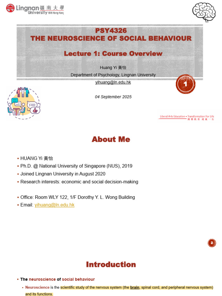 Neuroscience of Social Behavior Course | PDF | Neuroscience ...