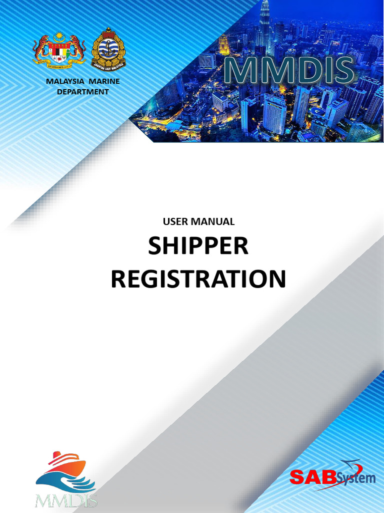 Shipper Registration User Manual MMDIS | PDF | Login | Icon (Computing)