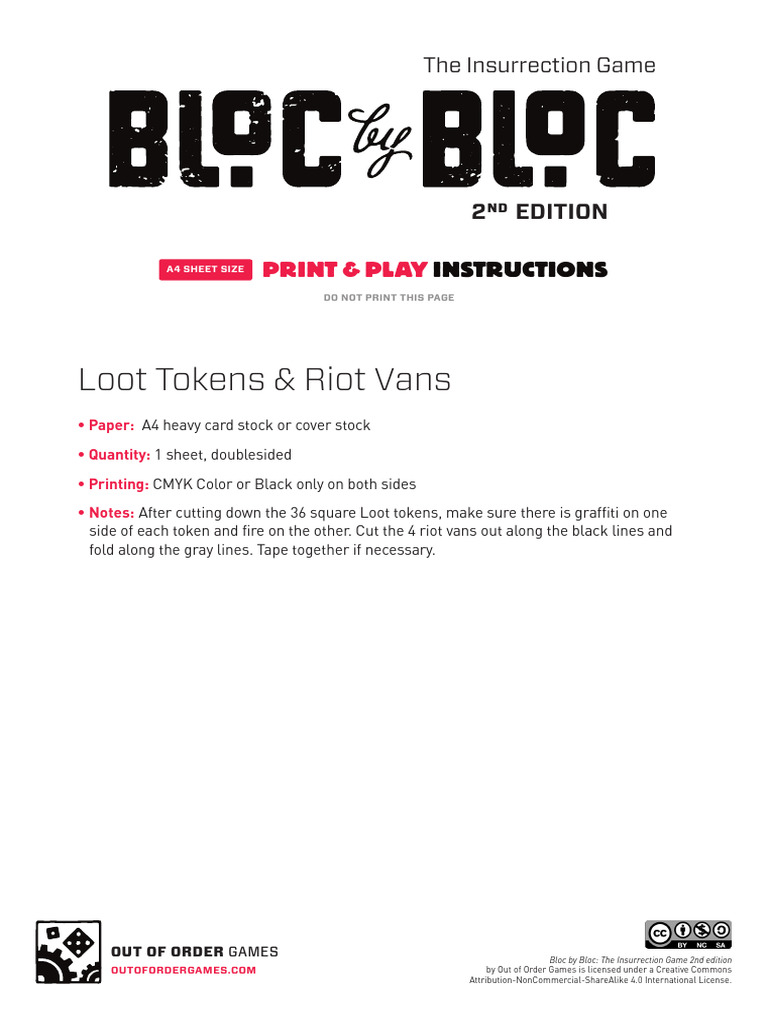 Loot Tokens and Riot Vans Instructions | PDF