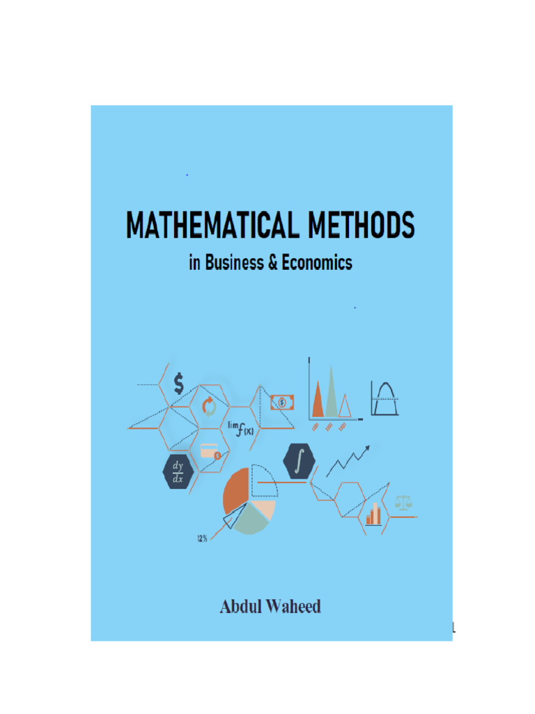 Mathematical Methods for Economics | PDF | Matrix (Mathematics
