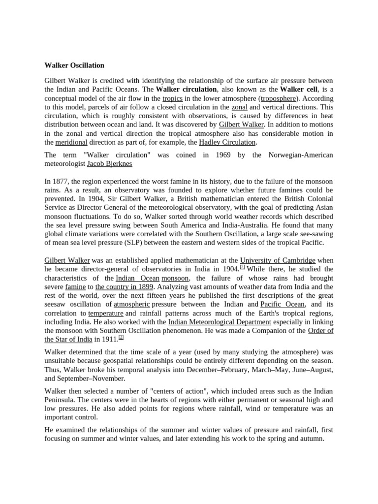Walker Oscillation (1) | PDF | Atmospheric Circulation | Meteorological ...