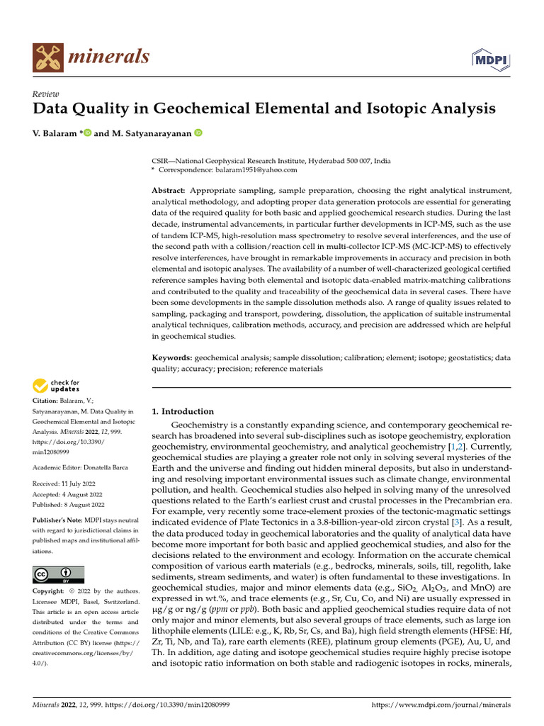 Data Quality in Geochemical Analysis | PDF | Geochemistry | Accuracy ...