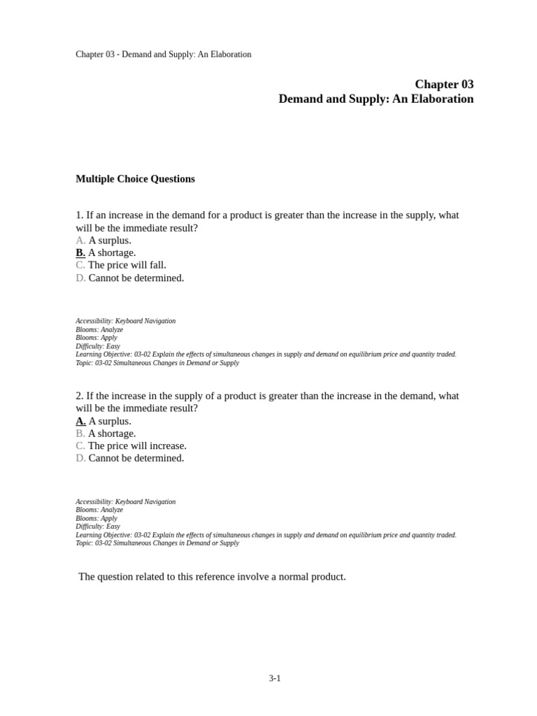 Chap 003 | PDF | Economic Surplus | Supply And Demand