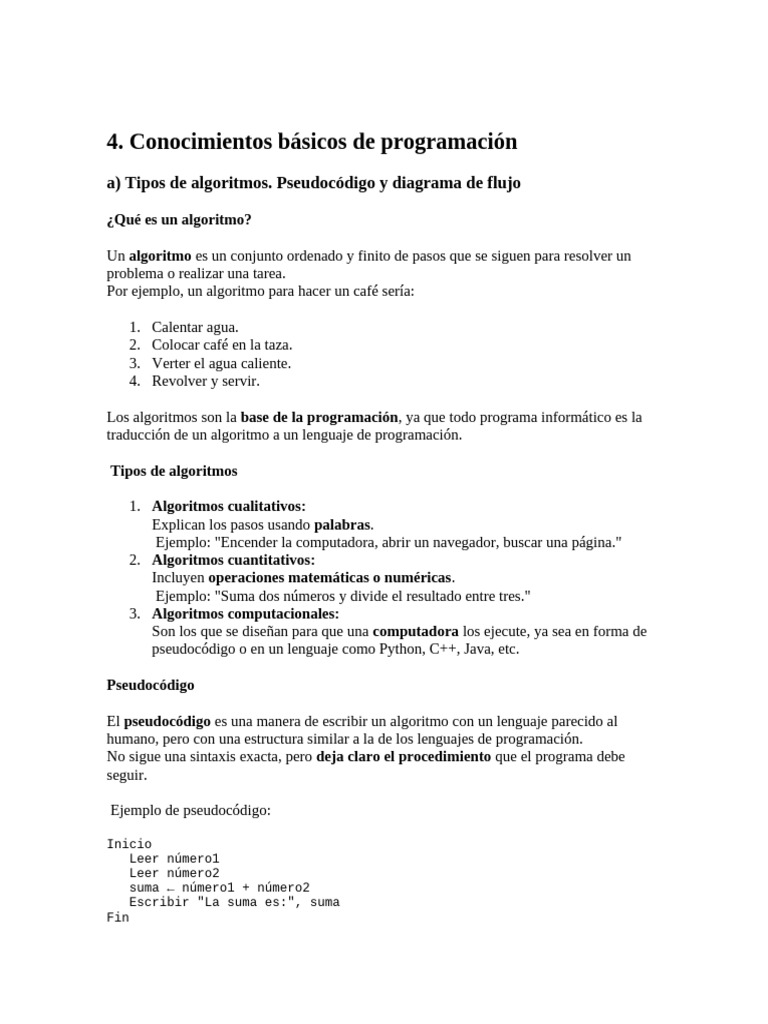 Fundamentos de Algoritmos y Estructuras en Programación | PDF ...