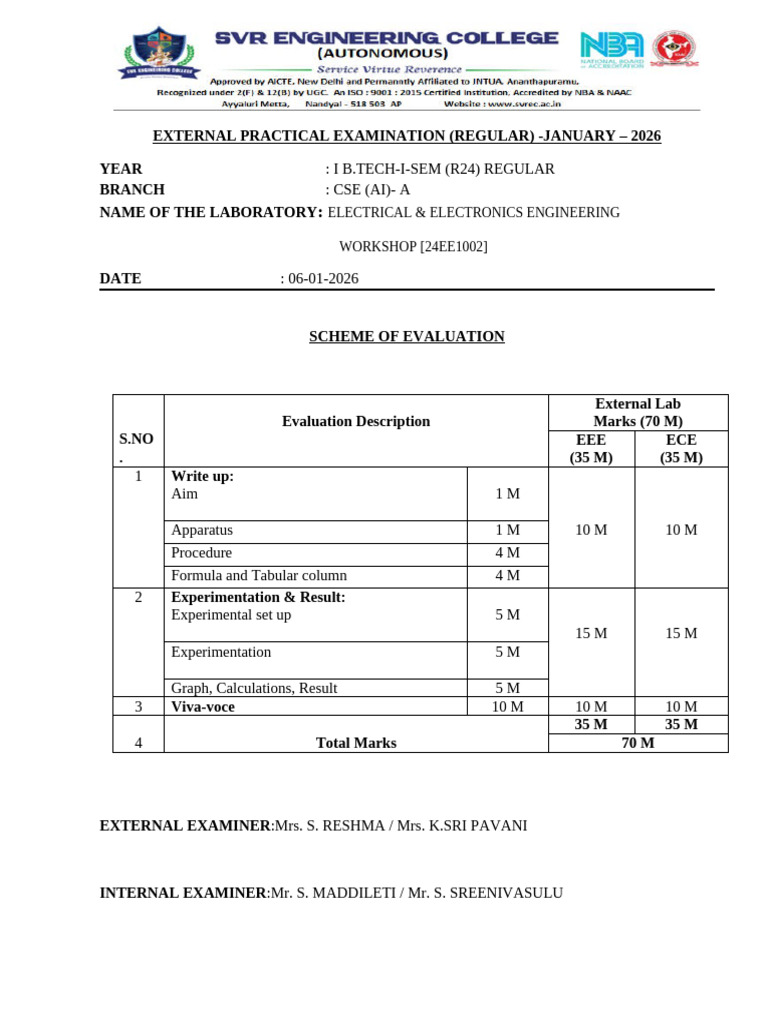 January 2026 B.Tech Practical Exam Guide | PDF | Engineering | Electronics