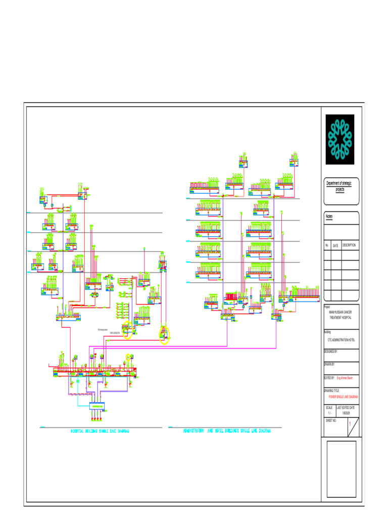 Power Single Line Diagram for Hospital | PDF