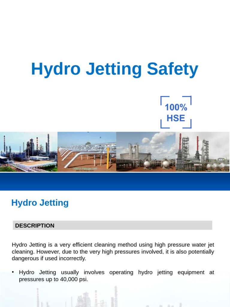 Hydro Jetting | PDF | Water | Occupational Safety And Health
