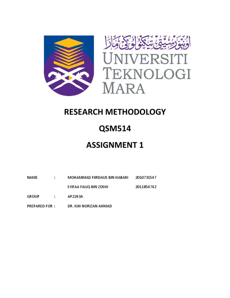 QSM514 Research Methodology Assignment | PDF | Science & Mathematics