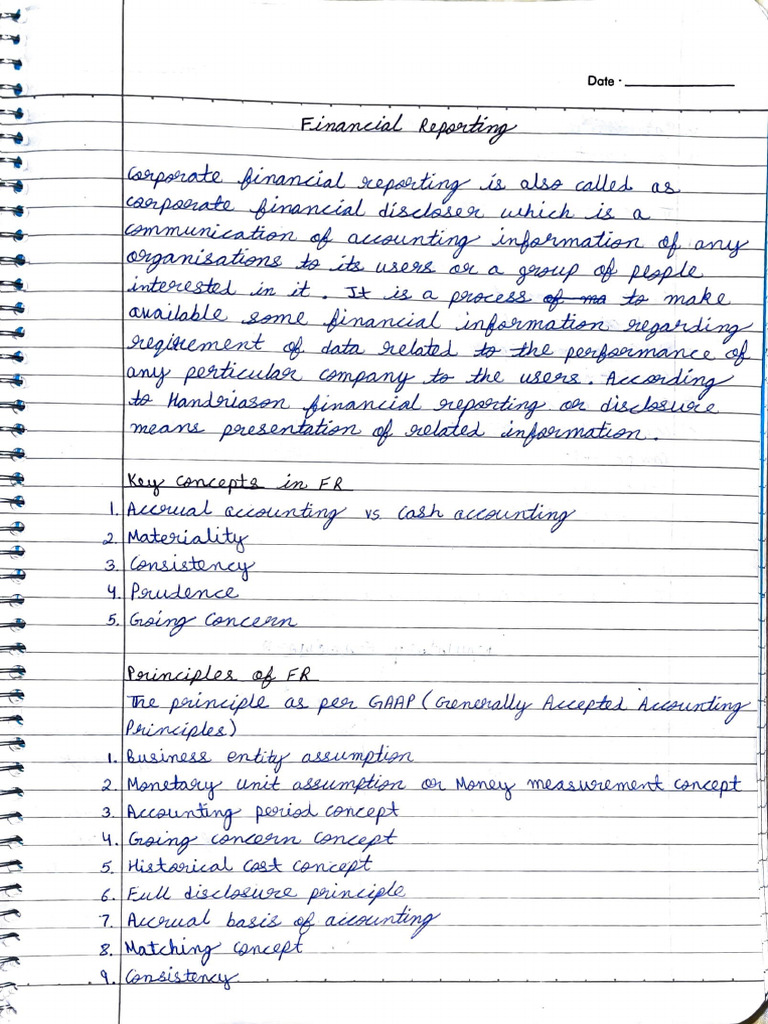 Fin Reporting Notes | PDF