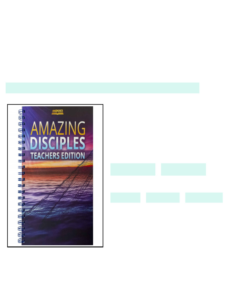 Amazing Disciples Teachers Edition Amazing Facts Facts Amazing ebook ...