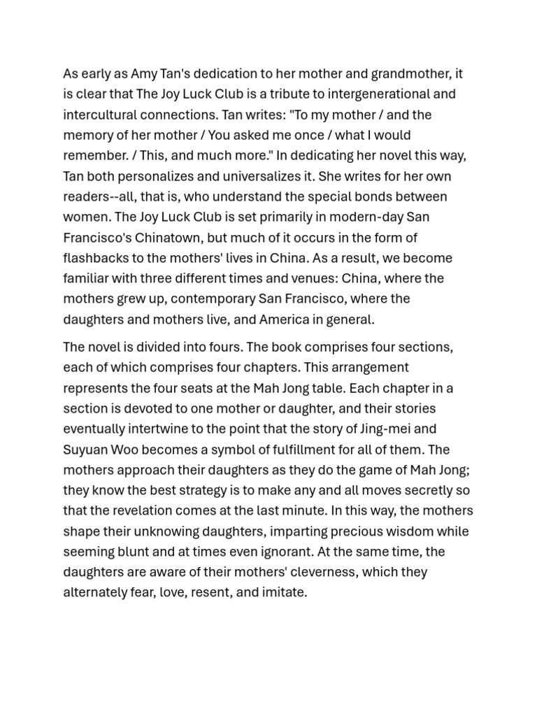 The Joy Luck Club PDF