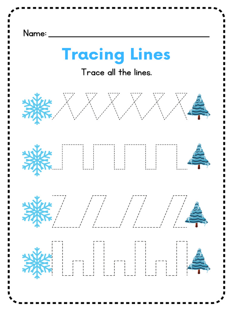 Tracing Lines Activity for Kids | PDF