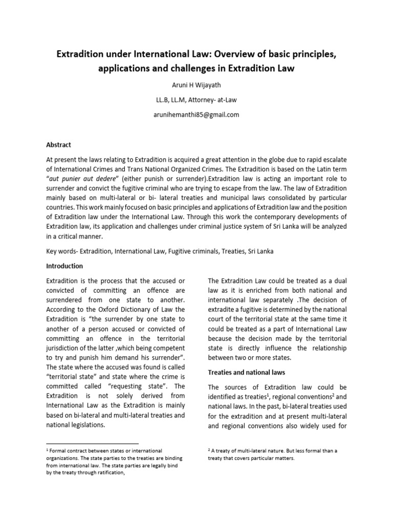 ssrn-3242613 | PDF | Extradition | Crimes