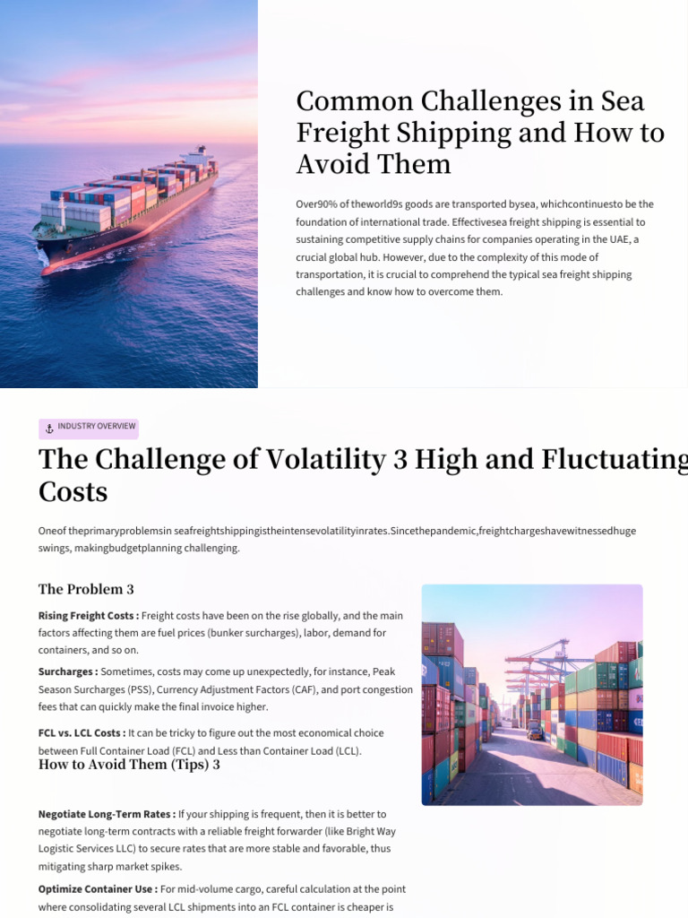 Common Challenges in Sea Freight Shipping and How to Avoid Them | PDF ...
