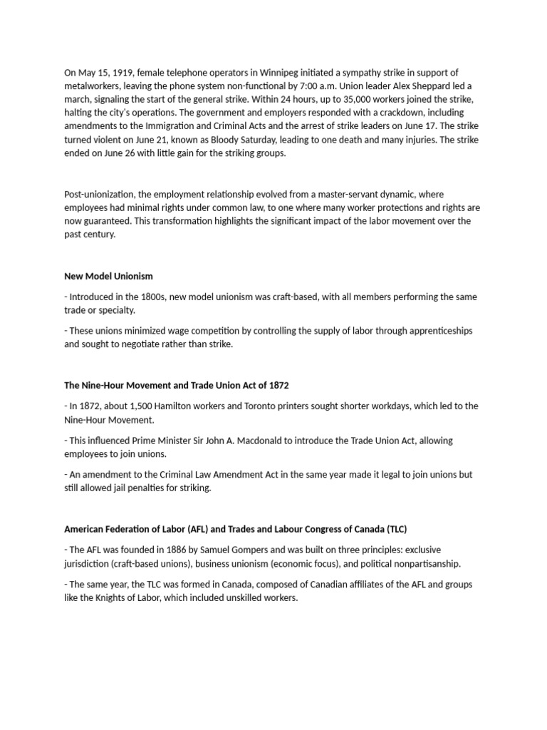summary unit 2 | PDF | Trade Union | American Federation Of Labor