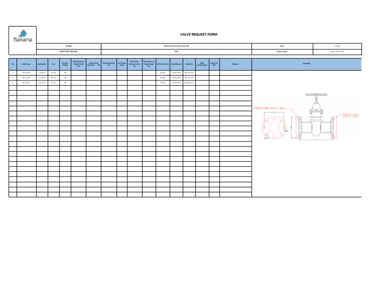 Tank-201a f29-00018-000 Valve Request Form | PDF