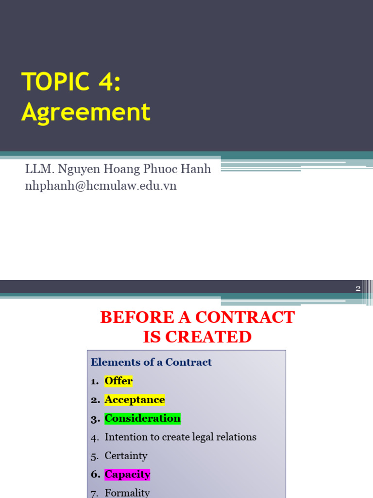 TOPIC 4 - Agreement | PDF | Offer And Acceptance | Auction