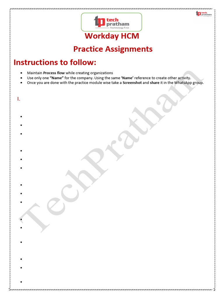 Workday HCM Practice Assignments Guide | PDF | Recruitment | Computing