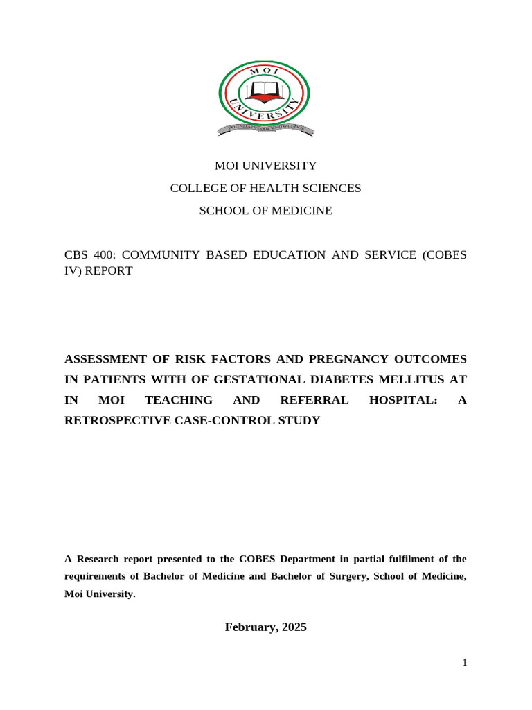 GDM Risk Factors and Outcomes Study | PDF | Gestational Diabetes ...