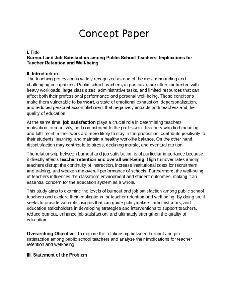Concept Paper Paper Final | PDF | Job Satisfaction | Employee Retention