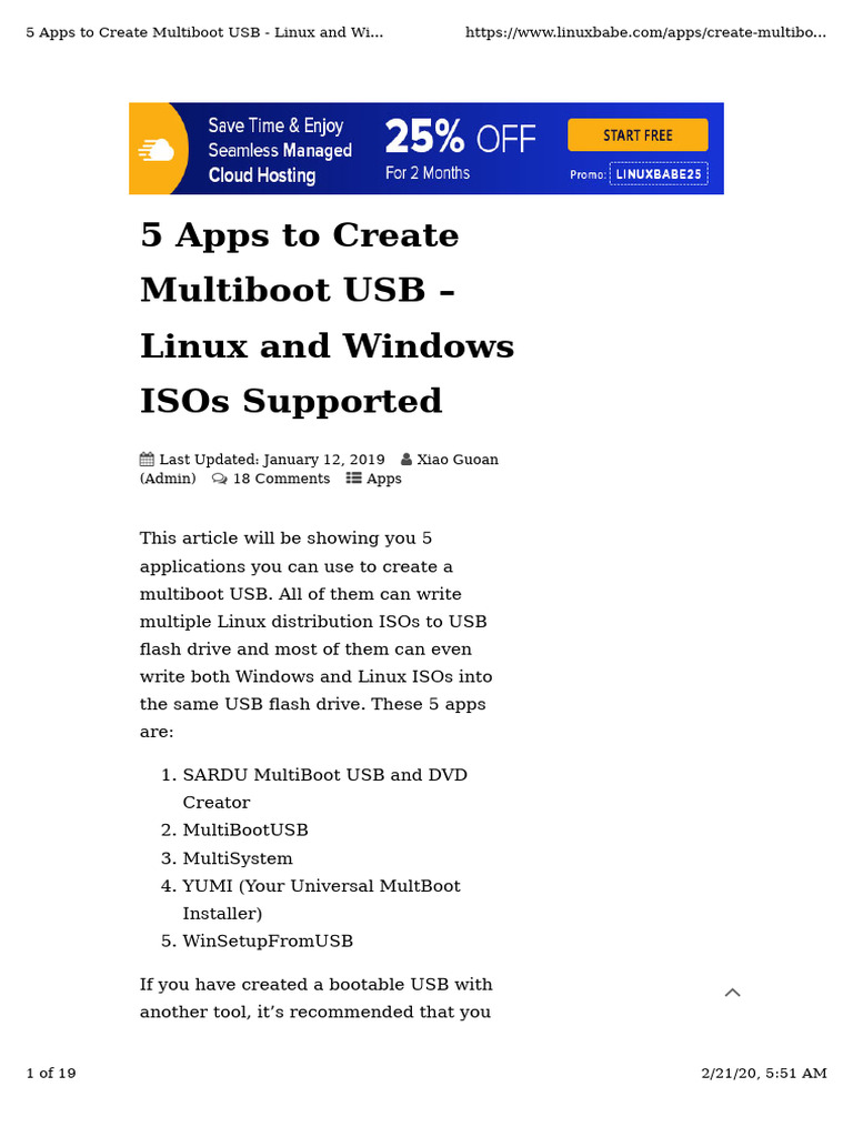 5 Best Apps for Multiboot USB Creation | PDF | Linux Distribution | Booting