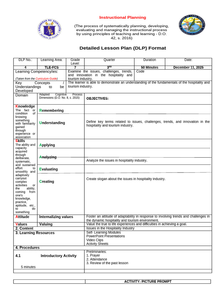 TLE WEEK 3 DLP | PDF | Learning | Employment