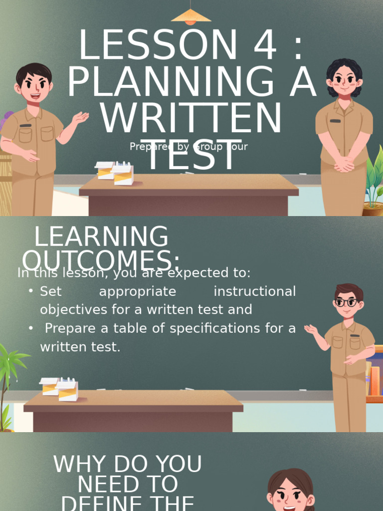 Planning Effective Written Tests | PDF | Learning | Teachers