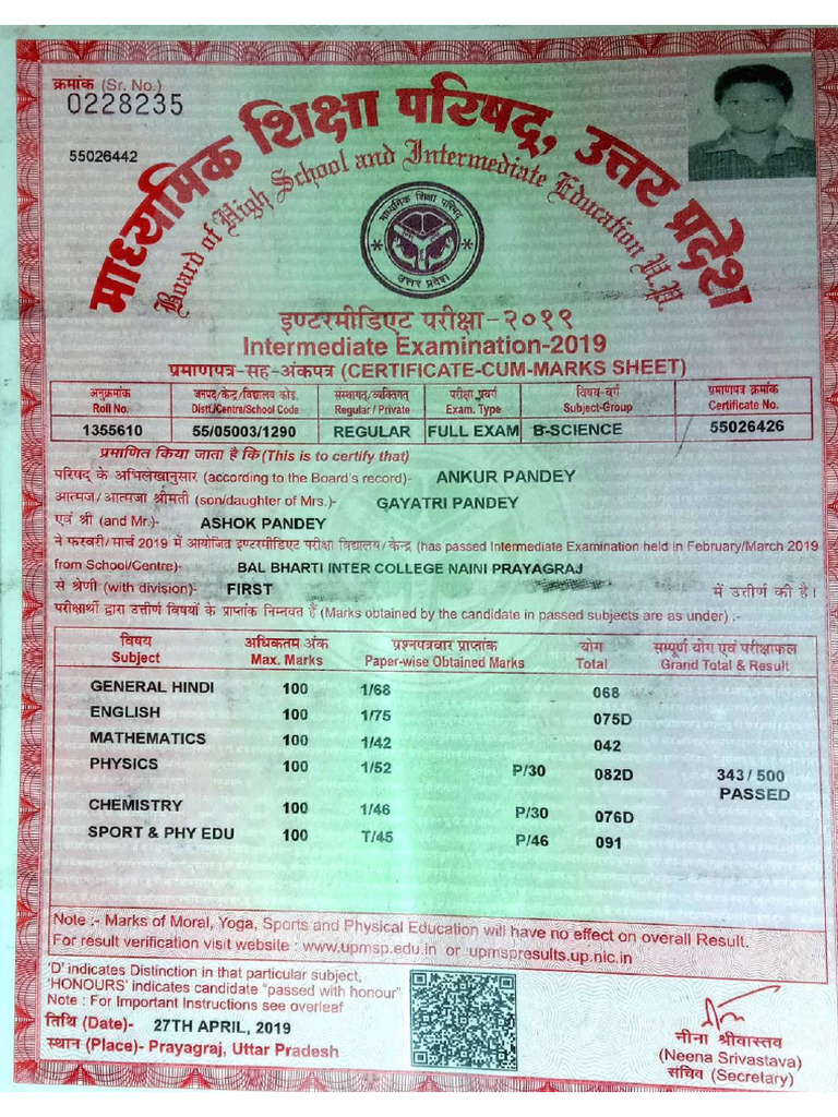 Marksheet Class 12th | PDF