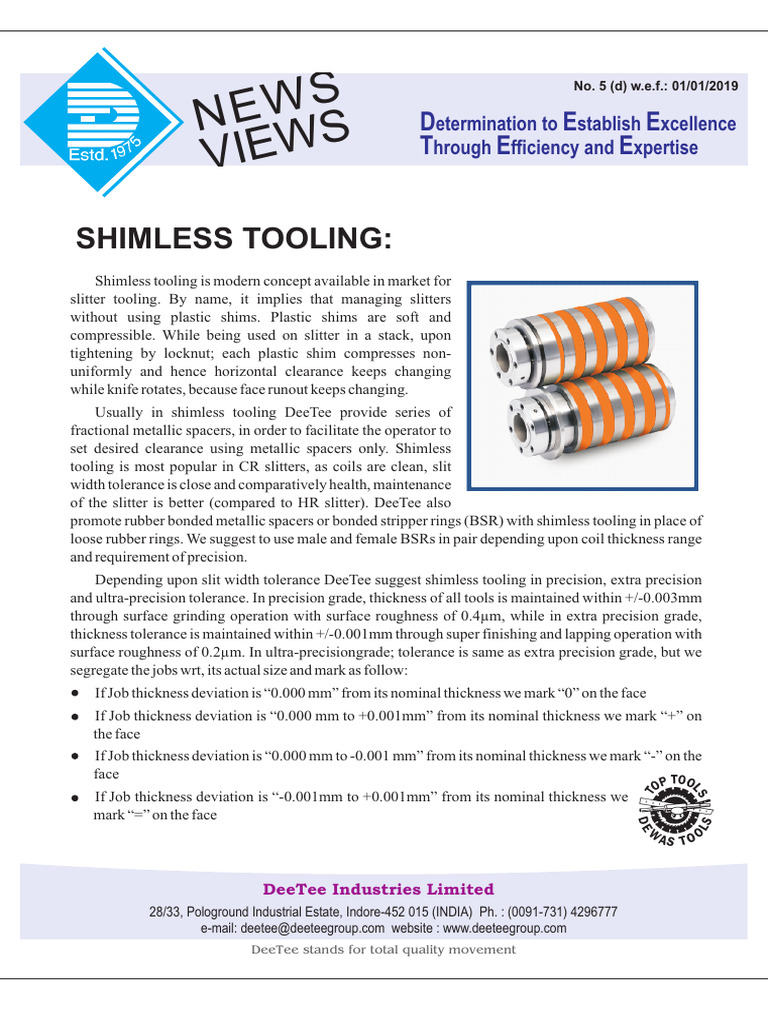 Shimless Tooling Solutions by DeeTee | PDF | Engineering Tolerance ...